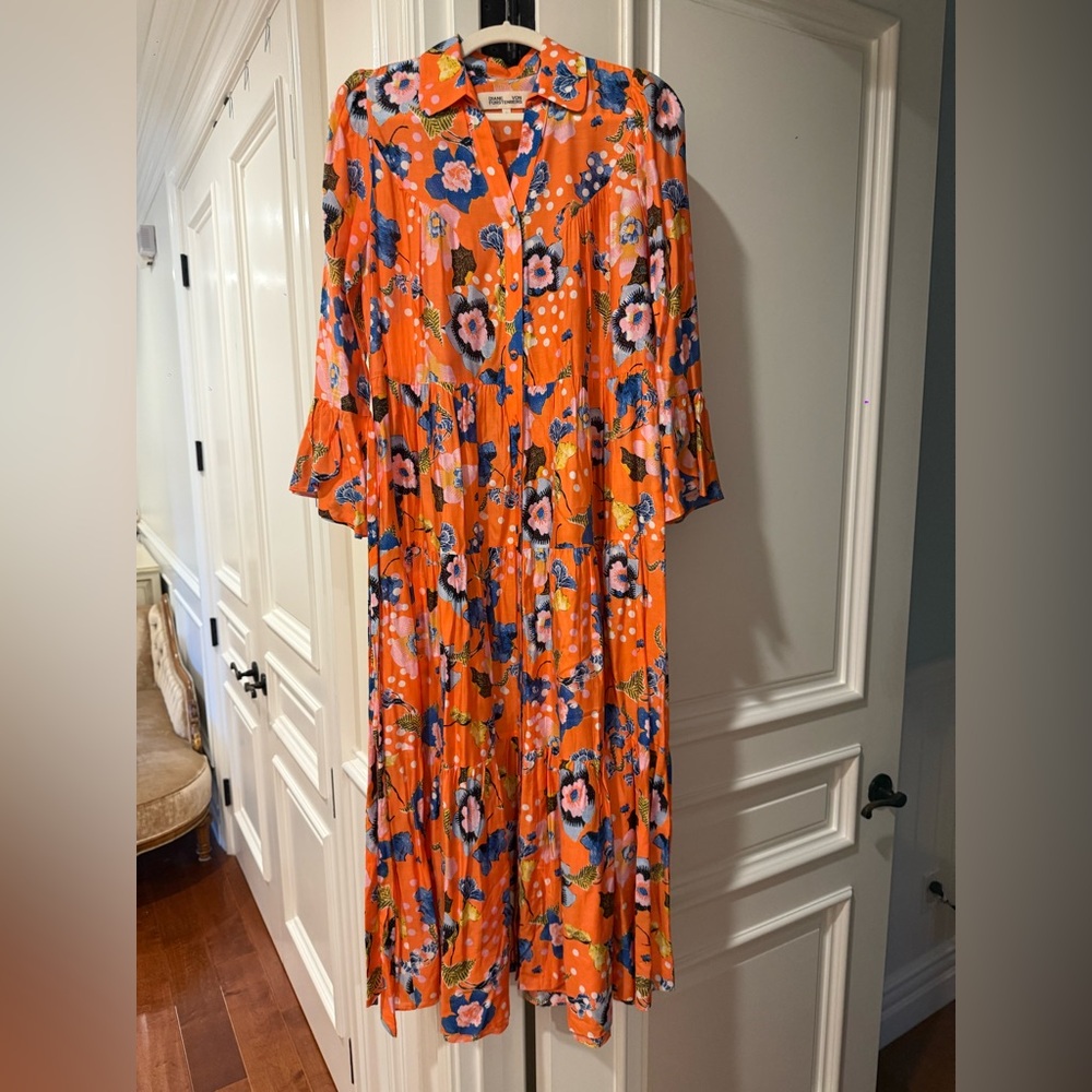 Diane Von Furstenberg Orange Floral Dress